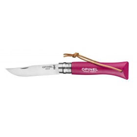 OPINEL COLTELLO N. 6 INOX CON MANICO FRAMBOISE CON LACCETTO OPINEL COLTELLO N. 6 INOX CON MANICO FRAMBOISE CON LACCETTO