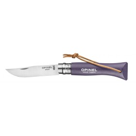 OPINEL COLTELLO N. 6 INOX CON MANICO VIOLET GRIS CON LACCETTO OPINEL COLTELLO N. 6 INOX CON MANICO VIOLET GRIS CON LACCETTO