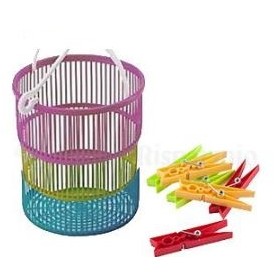 MAX CESTELLO CON 10 MOLLETTE IN PLASTICA PER BUCATO MAX CESTELLO CON 10 MOLLETTE IN PLASTICA PER BUCATO