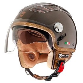 CASCO DA MOTO HELMO TURBINE DEMI-JET METALLIC BROWN CON VISIERA TAGLIA S AL XL CASCO DA MOTO HELMO TURBINE DEMI-JET METALLIC BROWN CON VISIERA