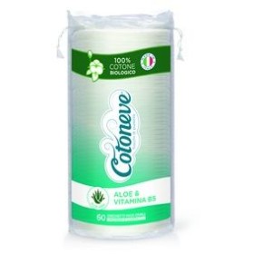 COTONEVE 60 DISCHETTI MAXI OVALI LEVATRUCCO COTONE BIOLOGICO 100% CON ALOE & VITAMINA B5 COTONEVE 60 DISCHETTI MAXI OVALI LEVATRUCCO COTONE BIOLOGICO