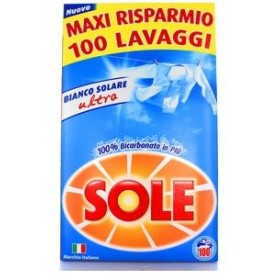 SOLE DETERSIVO BUCATO LAVATRICE IN POLVERE BIANCO SOLARE CON BICARBONATO FUSTONE 100 LAVAGGI SOLE DETERSIVO BUCATO LAVATRICE IN POLVERE BIANCO SOLARE CON