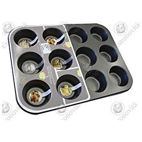 Teglia per stampo 12 muffin Antiaderente e AntiGraffio cm. 35,4x26,8x3 Teglia per stampo 12 muffin Antiaderente e AntiGraffio cm.