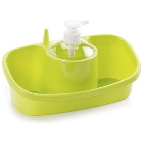 PLASTICFORTE DISPENCER SAPONE LIQUIDO CON PORTASPUGNE PLASTICFORTE DISPENCER SAPONE LIQUIDO CON PORTASPUGNE