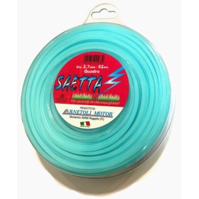 FILO IN NYLON PER DECESPUGLIATORE QUADRO mm. 2,7x67 mt. ARNETOLI MOTOR SAETTA FILO IN NYLON PER DECESPUGLIATORE QUADRO mm. 2,7x67 mt.