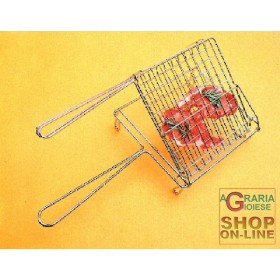 GRATICOLA RIBALTABILE IN FILO DI ACCIAIO CROMATO CON PIEDI CM. 40x45 GRATICOLA RIBALTABILE CROMATA CON PIEDI CM. 40x45