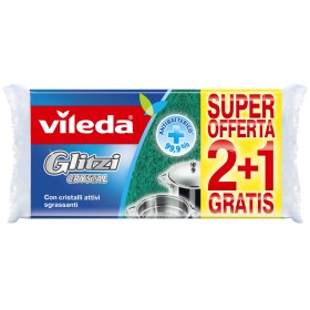 Vileda Spugna Glitzi Crystal con cristalli attivi sgrassanti 2+1 Vileda Spugna Glitzi Crystal con cristalli attivi sgrassanti 2+1