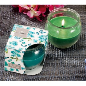 CANDELA PROFUMATA CON BARATTOLO VETRO mm. 75x75h. CANDELA PROFUMATA CON BARATTOLO VETRO mm. 75x75h.