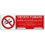 CARTELLO SEGNALI VIETATO FUMARE MM.350X120