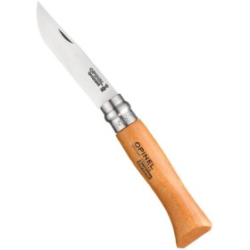COLTELLO OPINEL LAMA IN ACCIAIO AL CARBONIO MANICO IN FAGGIO N. 8 COLTELLO OPINEL LAMA IN ACCIAIO AL CARBONIO MANICO IN FAGGIO N.