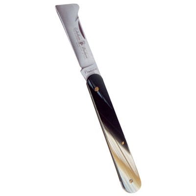 AUSONIA Coltello Da Innesto Lama In Carbonio – Manico Finto Corno – 15 Cm – Made In Italy