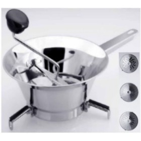 ZASEVES Art N. 5724 PASSAVERDURE IN ACCIAIO INOX A 3 DISCHI CM. 24 ZASEVES Art N. 5724 PASSAVERDURE IN ACCIAIO INOX A 3 DISCHI CM.