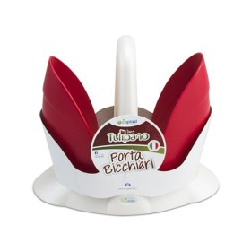 PORTA BICCHIERI DUO IN PLASTICA Madreperla-Rosso Scuro PORTA BICCHIERI DUO IN PLASTICA Madreperla-Rosso Scuro
