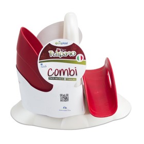 PORTA TOVAGLIOLI COMBINATO IN PLASTICA  Madreperla-Rosso Scuro PORTA TOVAGLIOLI COMBINATO IN PLASTICA Madreperla-Rosso Scuro