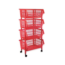 BOCCA DI LUPO IN PLASTICA Rosso 4 CASSETTI BOCCA DI LUPO IN PLASTICA Rosso 4 CASSETTI