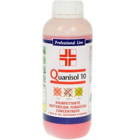 QUANISOL 10 DISINFETTANTE BATTERICIDA FUNGICIDA CONCENTRATO A BASE DI SALI QUATERNARI D'AMMONIO LT. 1 QUANISOL 10 DISINFETTANTE BATTERICIDA FUNGICIDA CONCENTRATO A BASE DI SALI QUATERNARI D'AMMONIO LT. 1