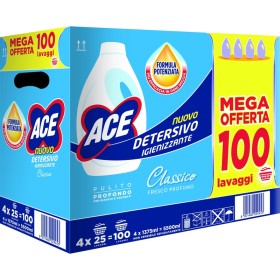 ACE DETERSIVO BUCATO LAVATRICE LIQUIDO IGIENIZZANTE CLASSICO 4 PEZZI x 25 LAVAGGI ACE DETERSIVO BUCATO LAVATRICE LIQUIDO IGIENIZZANTE CLASSICO 4 PEZZI x 25 LAVAGGI