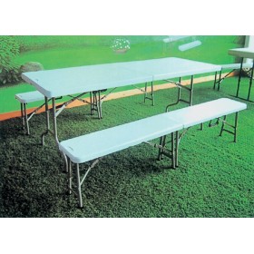 SET TAVOLO BIRRERIA ACCIAIO VERNICIATO IN HDPE CM. 183x76x74h. SET TAVOLO BIRRERIA ACCIAIO VERNICIATO IN HDPE CM. 183x76x74h.