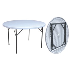 TAVOLO TONDO PIEGHEVOLE IN ACCIAIO VERNICIATO IN HDPE CM. 180 TAVOLO TONDO PIEGHEVOLE IN ACCIAIO VERNICIATO IN HDPE CM. 180