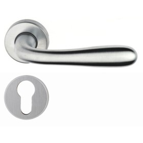 MANIGLIA FORO YALE CON ROSETTA AGNONE CROMO SATINATO MANIGLIA FORO YALE CON ROSETTA AGNONE CROMO SATINATO