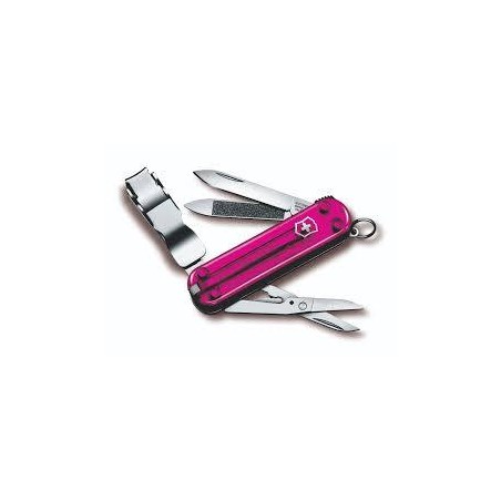 Victorinox coltello tagliaughie NailClip 580 con guancette pink transparenti 0.6463.T5