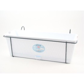 Set Balcone Liberty con supporto in metallo Bianco cm. 50x18x16h. Set Balcone Liberty con supporto in metallo Bianco cm. 50x18x16h.