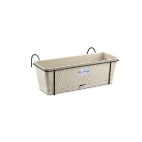 Set Balcone Liberty con supporto in metallo Bianco Travertino cm. 50x18x16h. Set Balcone Liberty con supporto in metallo Bianco Travertino cm. 50x18x16h.