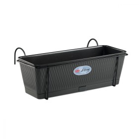 Set Balcone Liberty con supporto in metallo Grafite cm. 50x18x16h. Set Balcone Liberty con supporto in metallo Grafite cm. 50x18x16h.