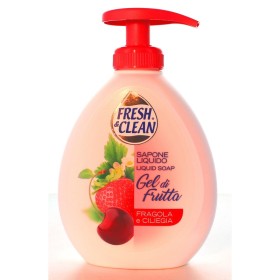 FRESH & CLEAN SAPONE LIQUIDO MANI GEL ALLA FRUTTA FRAGOLA E CILIEGIA ml. 300 FRESH & CLEAN SAPONE LIQUIDO MANI GEL ALLA FRUTTA FRAGOLA E