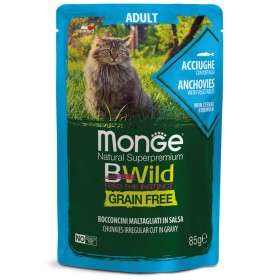 Monge Natural Super Premium Bwild Grain Free Formula Gatto Adulto Acciughe con ortaggi GR. 85 Monge Natural Super Premium Bwild Grain Free Formula Gatto Adulto Acciughe con ortaggi GR. 85