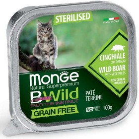 Monge Natural Super Premium Bwild Grain Free Formula Gatto Sterilizzato Cinghiale con ortaggi GR. 100 Monge Natural Super Premium Bwild Grain Free Formula Gatto
