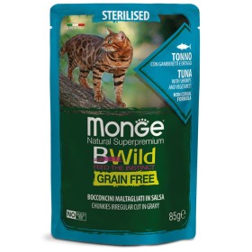 Monge Natural Super Premium Bwild Grain Free Formula Gatto Sterilizzato Tonno con gamberetti e ortaggi GR. 85 Monge Natural Super Premium Bwild Grain Free Formula Gatto