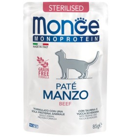 Monge Natural Superpremium Monoprotein Gatto Sterilised Manzo GR. 85 Monge Natural Superpremium Monoprotein Gatto Sterilised Manzo