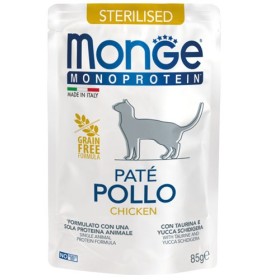 Monge Natural Superpremium Monoprotein Gatto Sterilised pollo GR. 85 Monge Natural Superpremium Monoprotein Gatto Sterilised pollo