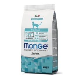 Monge Natural Superpremium Monoprotein Gatto sterilizzato Merluzzo kg. 1,5 Monge Natural Superpremium Monoprotein Gatto sterilizzato