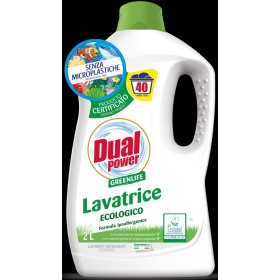 DUAL POWER GREENL ECOLABEL DETERSIVO LAVATRICE LIQUIDO 40LV LT. 2 DUAL POWER GREENL ECOLABEL DETERSIVO LAVATRICE LIQUIDO 40LV LT. 2