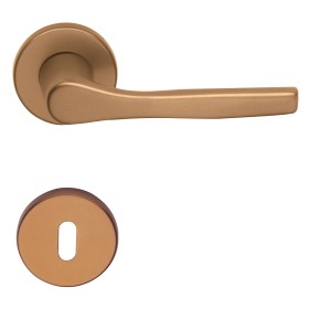 MANIGLIA ANODIZZATA BRONZO CON ROSETTA E BOCCH. MANIGLIA ANODIZZATA BRONZO CON ROSETTA E BOCCH.