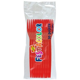 BIBO 20 FORCHETTE IN PLASTICA ROSSA FESTACOLOR BIBO 20 FORCHETTE IN PLASTICA ROSSA FESTACOLOR