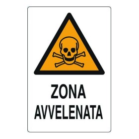 CARTELLO SEGNALE ALLUMINIO ZONA AVVELENATA MM.300X200 CARTELLO SEGNALE ALLUMINIO ZONA AVVELENATA MM.300X200