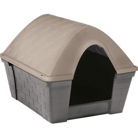 Cuccia per cani in plastica resistente Casa Felice Media Tortora chiaro cm. 82x68x62h. Cuccia per cani in plastica resistente Casa Felice Media