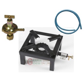 FORNELLONE CON BRUCIATORE A GAS TELAIO IN ACCIAIO VERNICIATO CM. 30x30 CON TUBO E REGOLATORE FORNELLONE CON BRUCIATORE A GAS TELAIO IN ACCIAIO VERNICIATO CM. 30x30 CON TUBO E REGOLATORE
