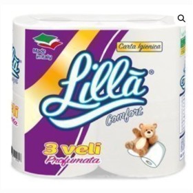 FOSCART LILLA carta igienica 3 VELI 4 ROTOLI FOSCART LILLA carta igienica 3 VELI 4