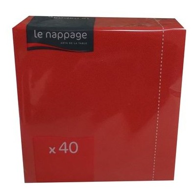 LE NAPPAGE TOVAGLIOLI 38x38 2 VELI 40 PEZZI COLORE ROSSO FESTA