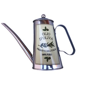 OLIERA IN ACCIAIO INOX OVALE CON SCRITTA OLIO D'OLIVA PRODOTTO DELL'ITALIA 100% PURO ml. 500 OLIERA IN ACCIAIO INOX OVALE CON SCRITTA OLIO D'OLIVA PRODOTTO DELL'ITALIA 100% PURO ml. 500