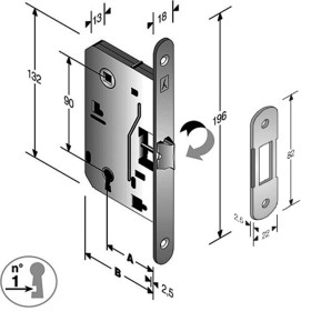 PATENT SERRATURA B.SOFT 8/90 SCROCCO CENTRALE BLOCCABILE E50 OTTONATA MM. 50 PATENT SERRATURA B.SOFT 8/90 SCROCCO CENTRALE BLOCCABILE E50 OTTONATA MM. 50