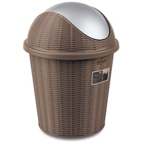 Pattumiera con coperchio basculante Elegance Tortora cm 28,5x39h. lt. 10 Pattumiera con coperchio basculante Elegance Tortora cm 28,5x39h. lt. 10