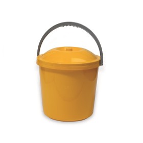 PATTUMIERA IN PLASTICA CON COPERCHIO Giallo Ocra CM. 33x30h LT. 20 PATTUMIERA IN PLASTICA CON COPERCHIO Giallo Ocra CM. 33x30h LT. 20