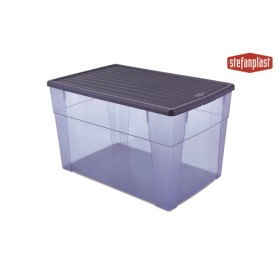 Scatola Contenitore trasparente Elegance Box multiuso XXL HIGH BLU NAVY cm. 59x39x35h. lt. 62 Scatola Contenitore trasparente Elegance Box multiuso XXL HIGH