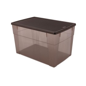 Scatola Contenitore trasparente Elegance Box multiuso XXL HIGH Moka cm. 59x39x35h. lt. 62 Scatola Contenitore trasparente Elegance Box multiuso XXL HIGH Moka cm. 59x39x35h. lt. 62