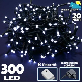 SERIE LUCCIOLE A LED BIANCO 300L 8 FUNZIONI 24V A LUCE FREDDA SERIE LUCCIOLE A LED BIANCO 300L 8 FUNZIONI 24V A LUCE FREDDA